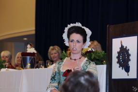 Friday’s Opening Night Banquet featured Martha Washington, portrayed by Katherine Pittman of the Colonial Williamsburg Foundation’s Nation Builders