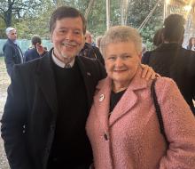 DAR President General Ginnie Sebastain Storage and Ken Burns
