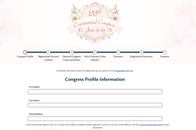 135th Continental Congress Registration 
