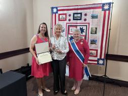 On opening night, Mrs. Storage joined Dr. McElroy in recognizing Nettie Myers for her groundbreaking record setting in aviation acrobatics.