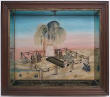 Mourning needlework by Mary Hennessey of Waukesha, Wisconsin, 1866, in memory of her father Richard (d. 1856). Friends of the Museum Purchase