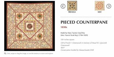 Example of one quilt and its information from eyeonelegance.dar.org