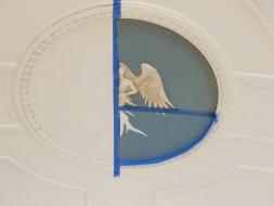 Glazing mock-up at medallion