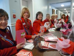 Signing Valentine's Day cards for our Veterans