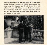 In addition to the use of DAR Headquarters to represent the White House, other types of filming have occurred here as well, such as movies taking advantage of the DAR Library and television shows using Constitution Hall.  In 1967 the Gomer Pyle Show was filmed on the stage of Constitution Hall.