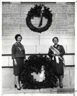 Virginia State Regent Margaret Coleman Smith (left) and President General Duncan at Yorktown, c. 1963.